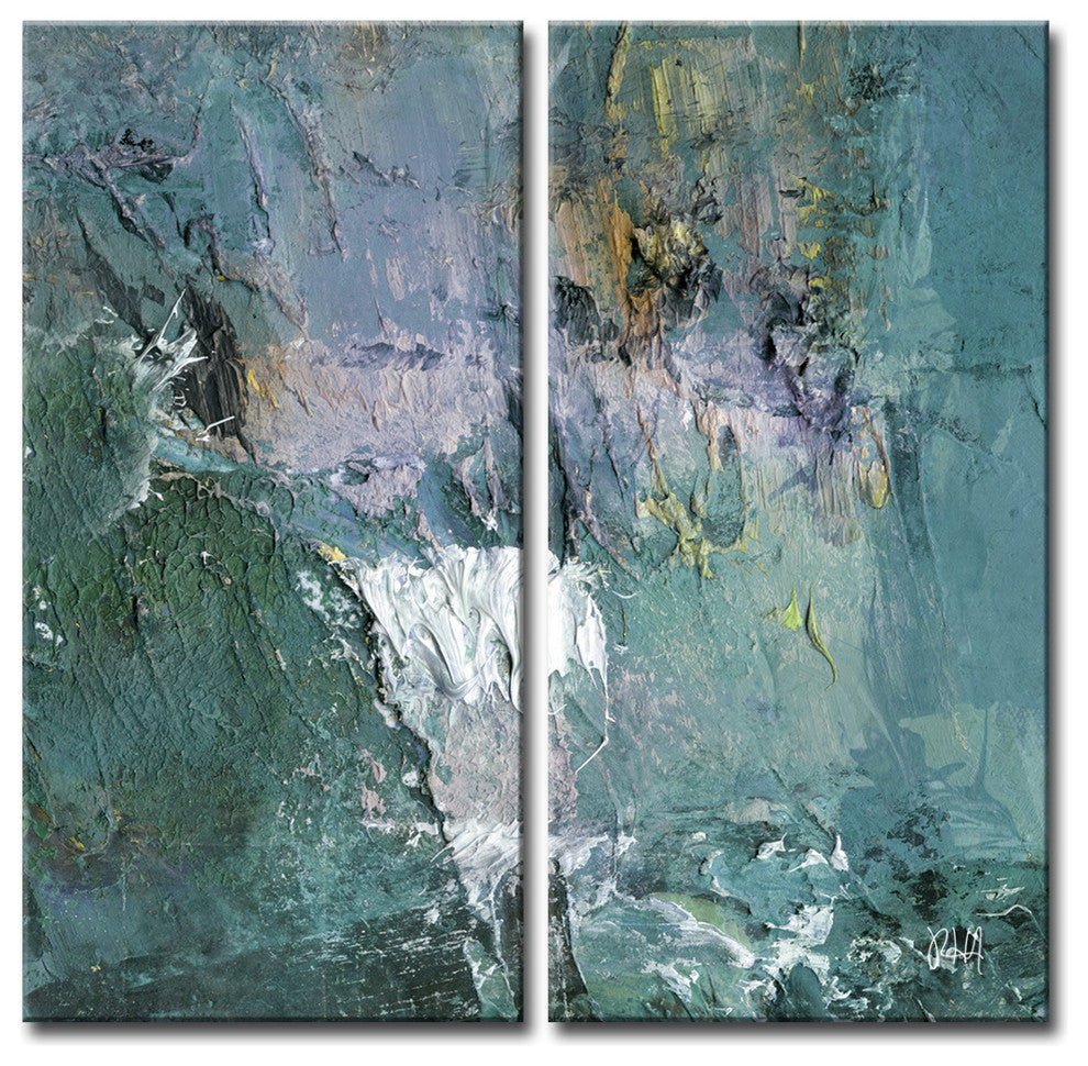 Abstract ABS XI, Canvas Wall Art, 40"x20" 2-Panels