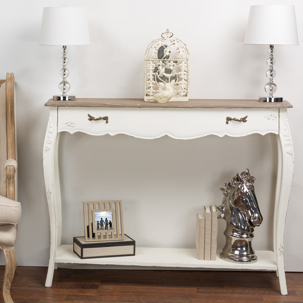Bourbonnais Wood Traditional French Console Table