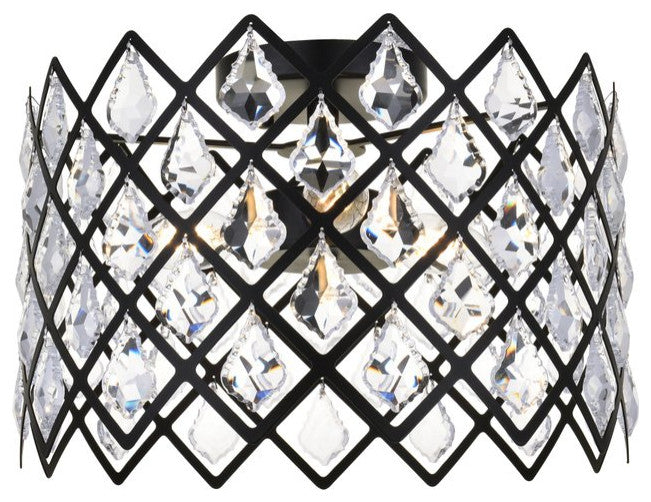 Lacy 13" Flush Mount, Black