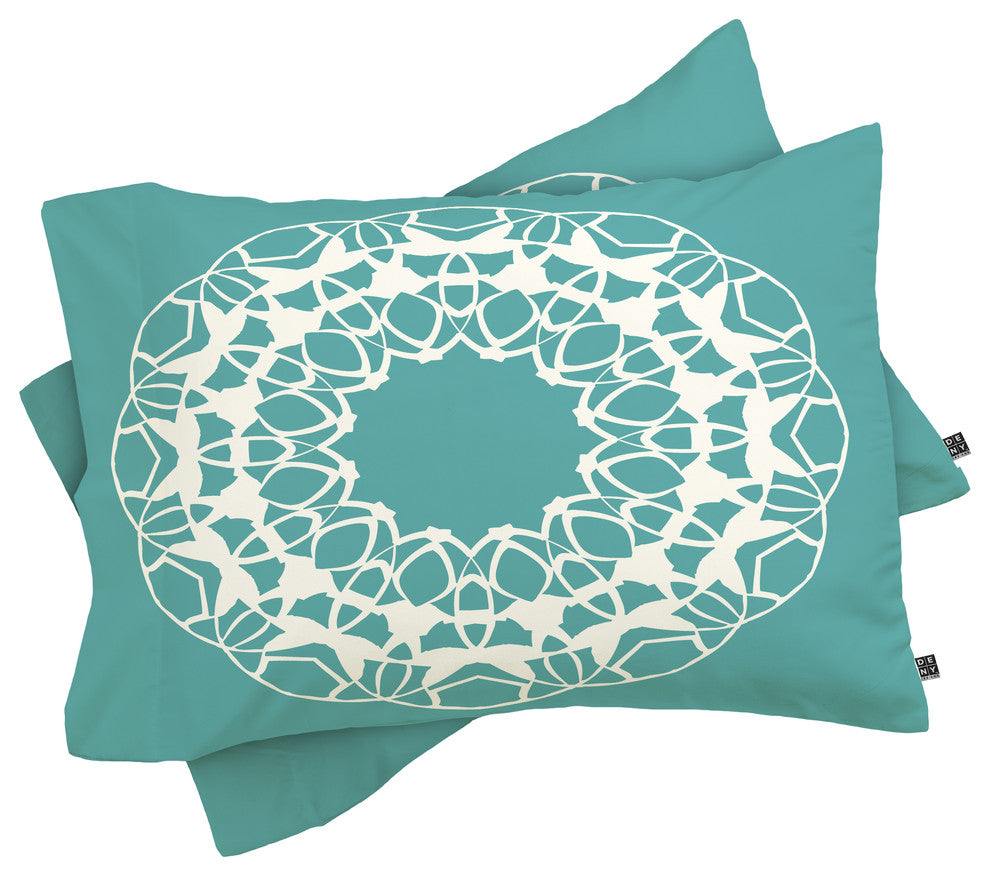 Deny Designs Karen Harris Mod Medallion Aqua Pillowcase