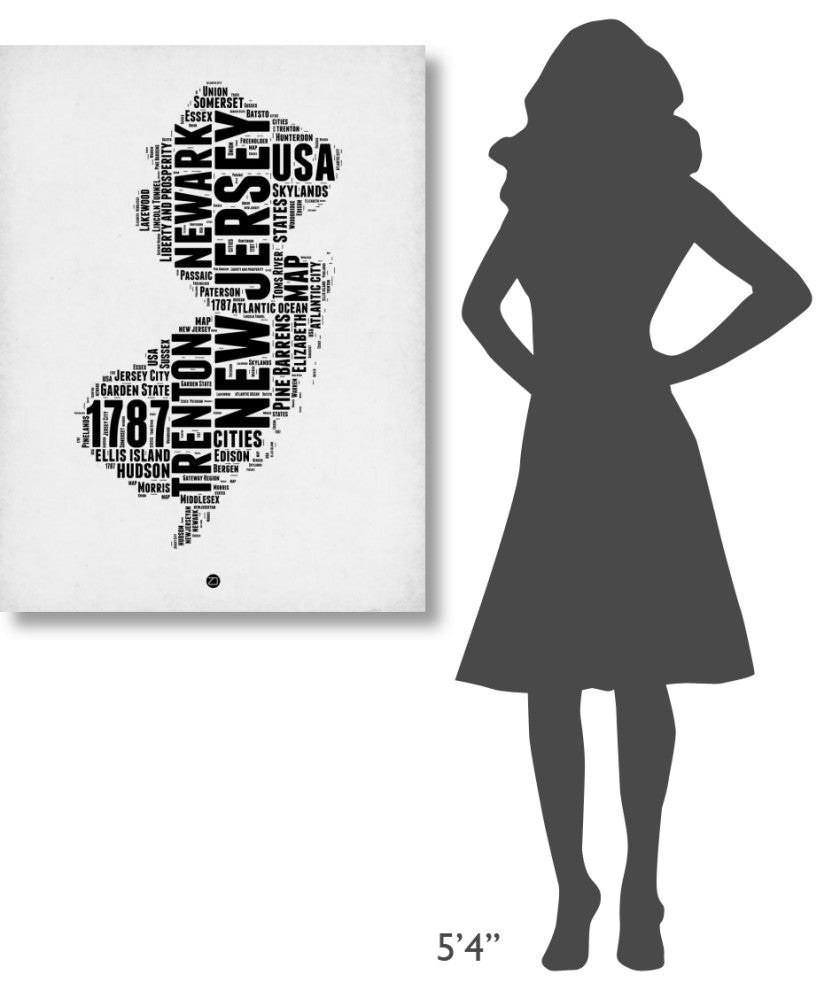 "New Jersey Word Cloud 2" Fine Art Print