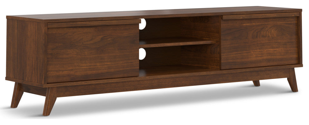 Lennon 72" Low TV Stand, Walnut Veneer