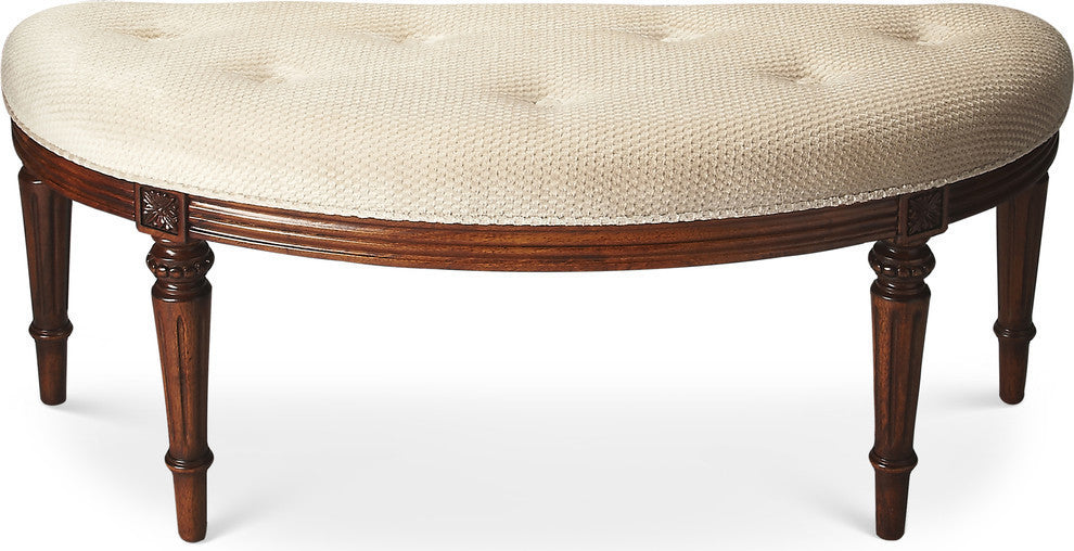Butler Tamara Cherry Demilune Bench, Medium Brown