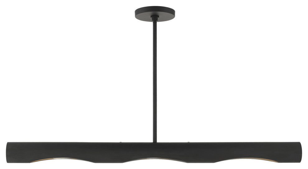 Black Contemporary, Minimal, Industrial, Urban, Sleek Linear Chandelier