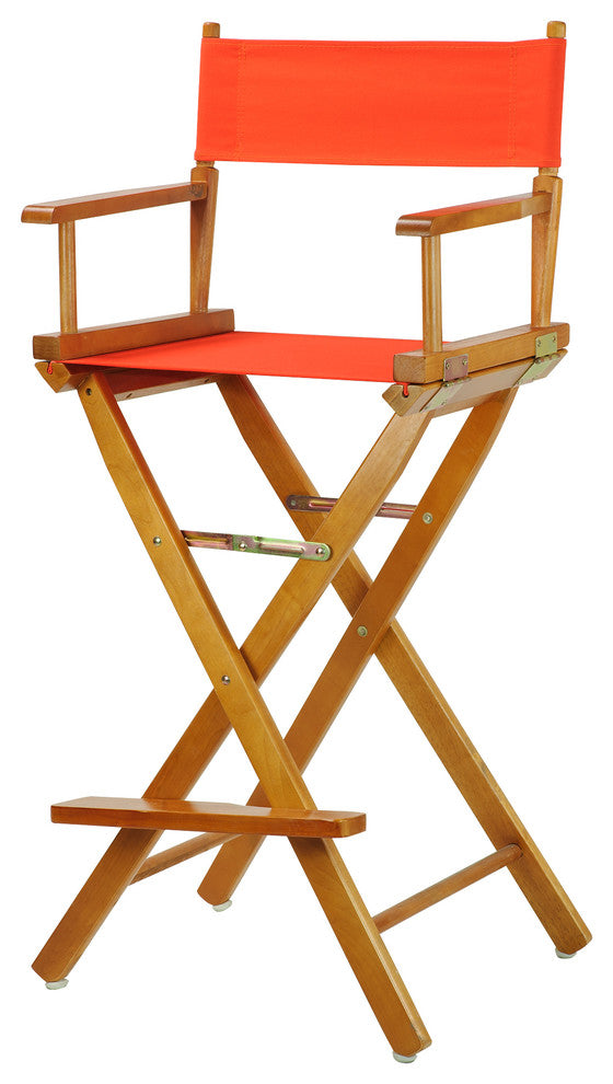 030" Director's Chair Honey Oak Frame-Orange Canvas