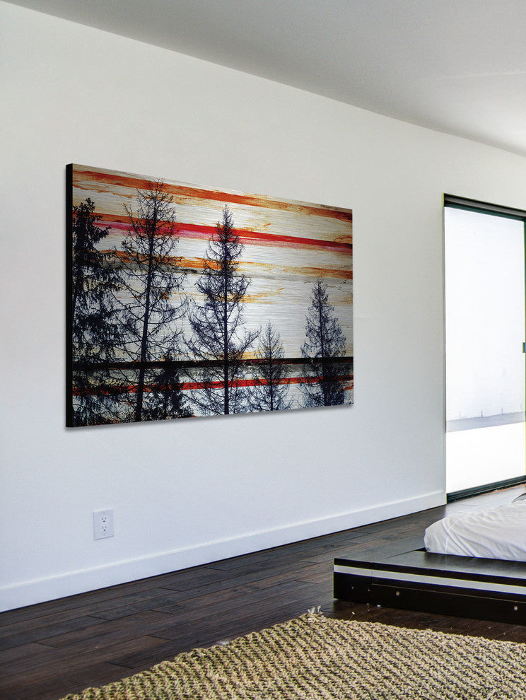 "Red Striped Sky" Print on Brushed Aluminum, 36"x24"