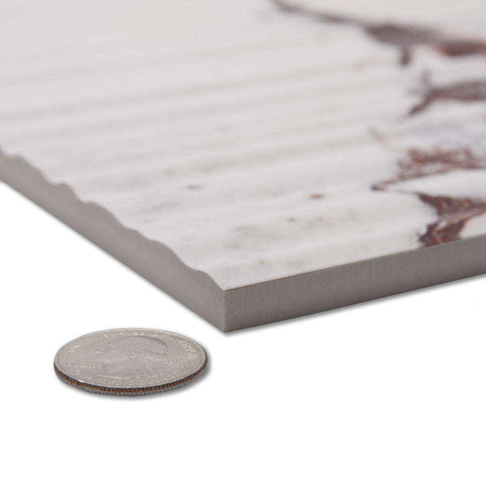 Touche Pleated Deco Rubis Porcelain Floor/Wall Tile