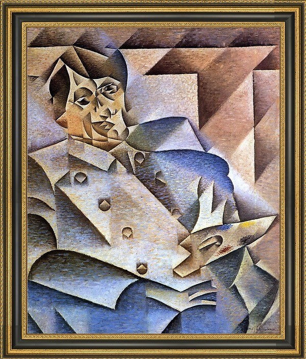 Juan Gris Portrait of Picasso - 16" x 20" Framed Premium Canvas Print