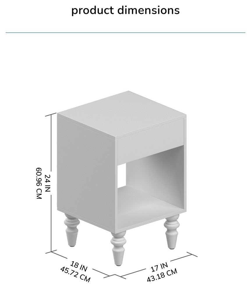 Rhonda Night Stand, Whitewash