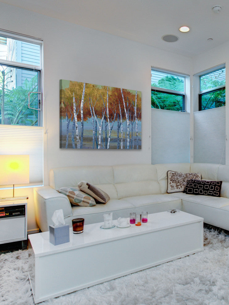 "Sunlit Saplings II" Painting Print on Wrapped Canvas by Julie Joy
