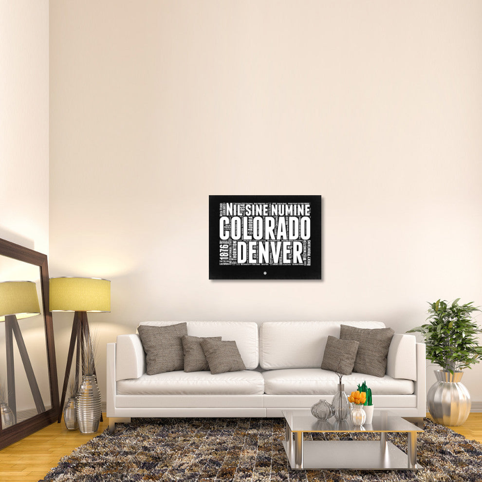 "Colorado Black and White Map" Fine Art Print