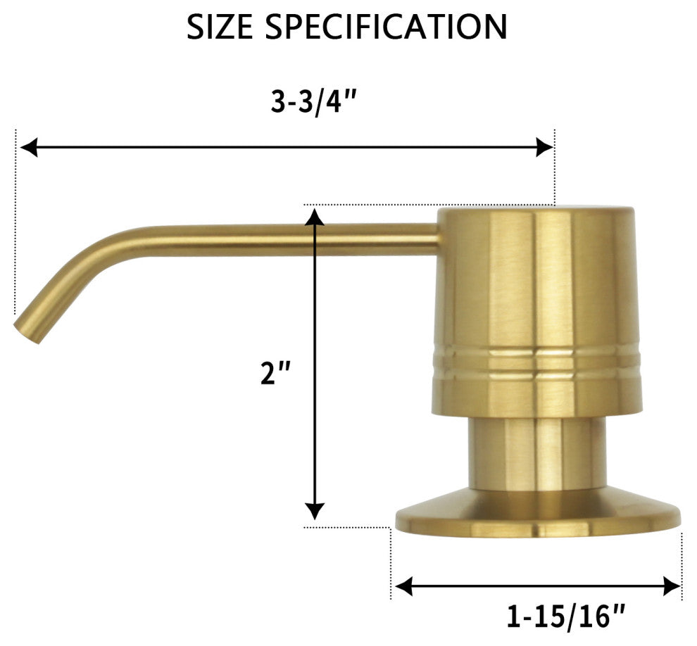 Built, Copper Soap Dispenser Refill from Top With 17oz Bottle, Brushed Gold