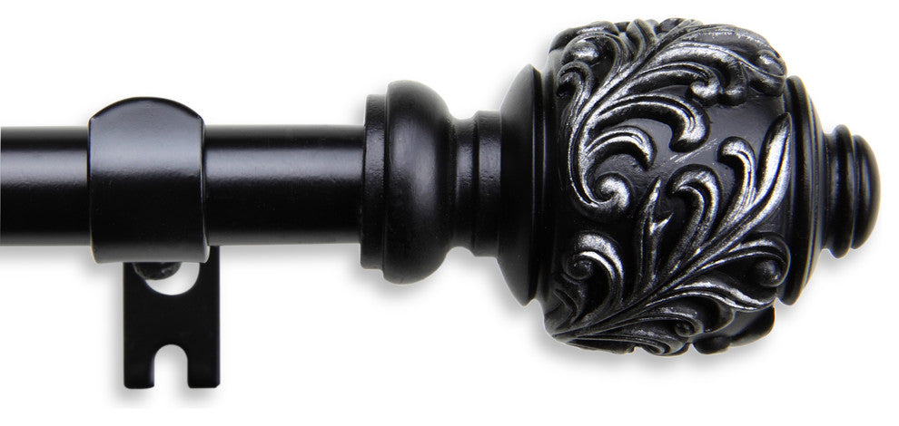 Tilly Curtain Rod, Black, 48-84"