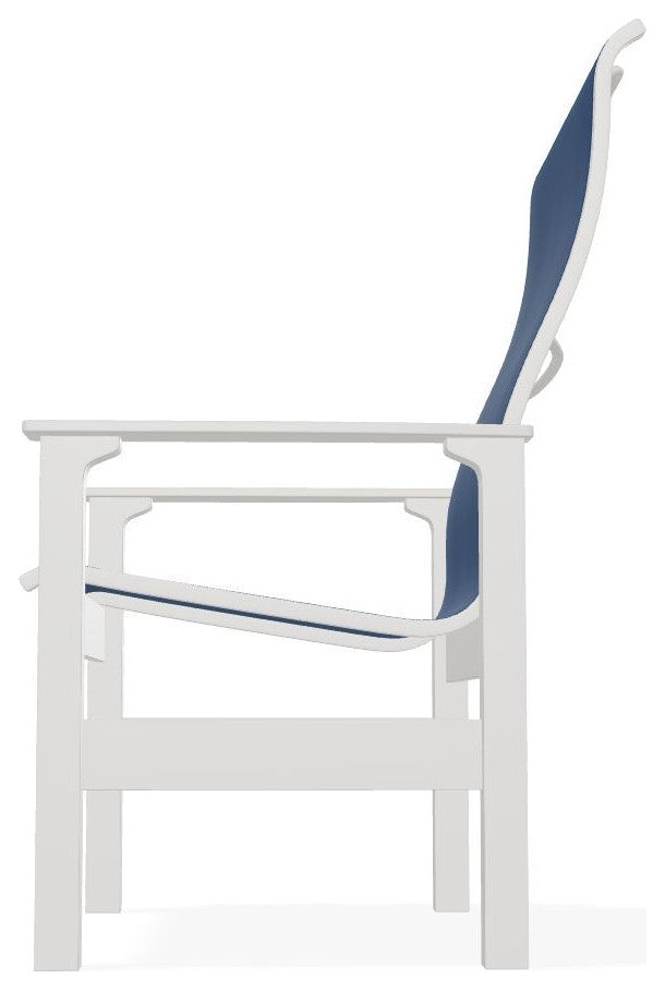 Leeward Sling Outdoor Armchair, Cobalt/Snow