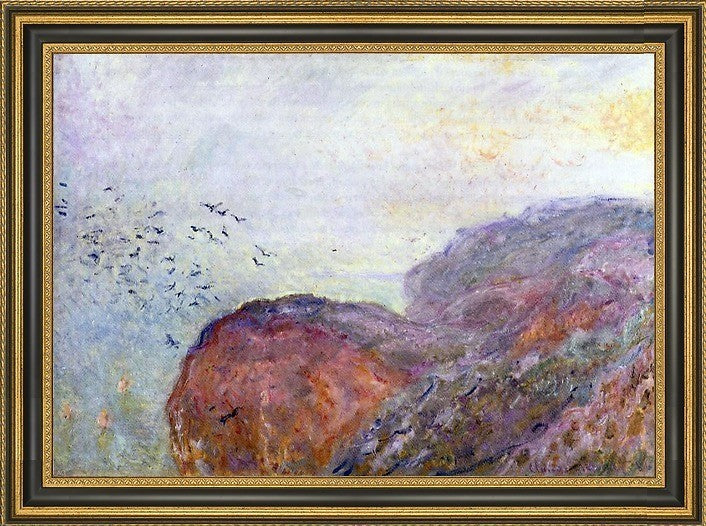 Claude Oscar Monet a Cliff near Dieppe Framed Premium Canvas Print, 18"x27"