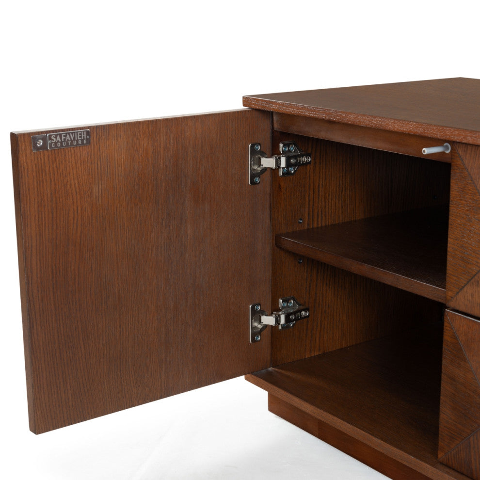 Safavieh Couture Patty 4 Door Wood Media Stand, Walnut