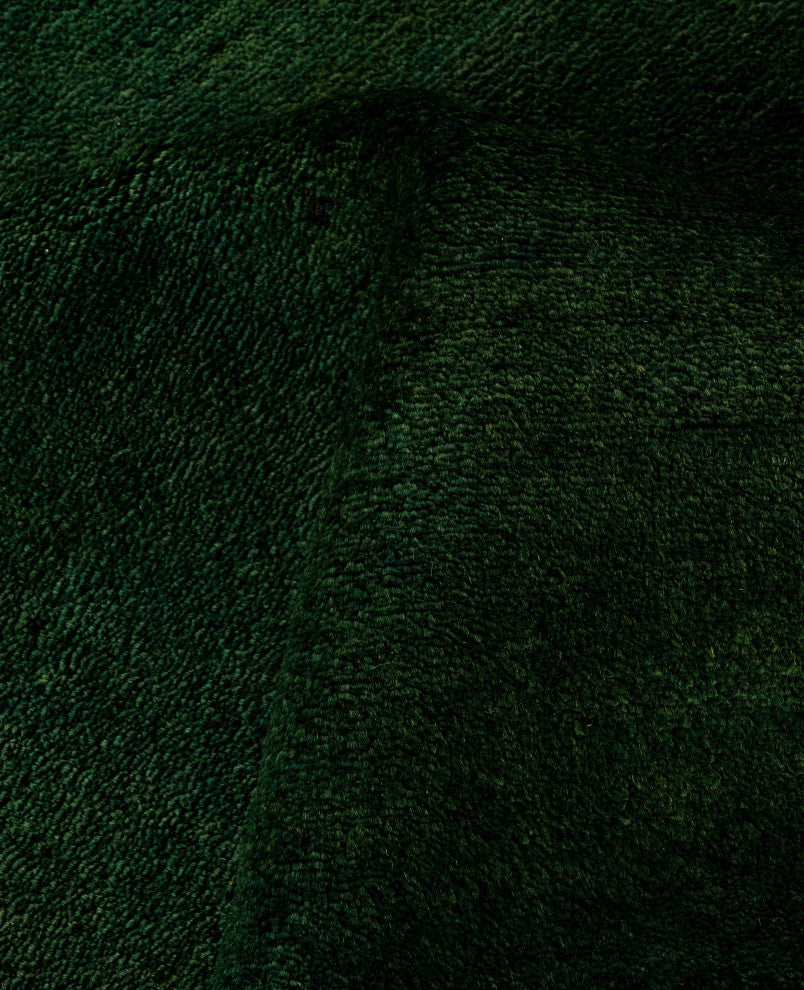 Overdyed One-of-a-Kind Hand-Knotted Area Rug Green, 6' 2" x 9' 4"