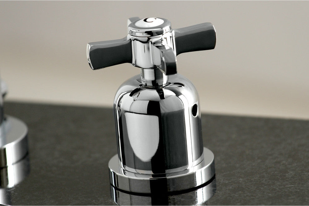 Fauceture Widespread Bathroom Faucet With Brass Pop-Up, Polished Chrome
