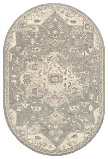 Surya Caesar CAE-1196 Traditional Area Rug, Charcoal, 8' x 10' Oval