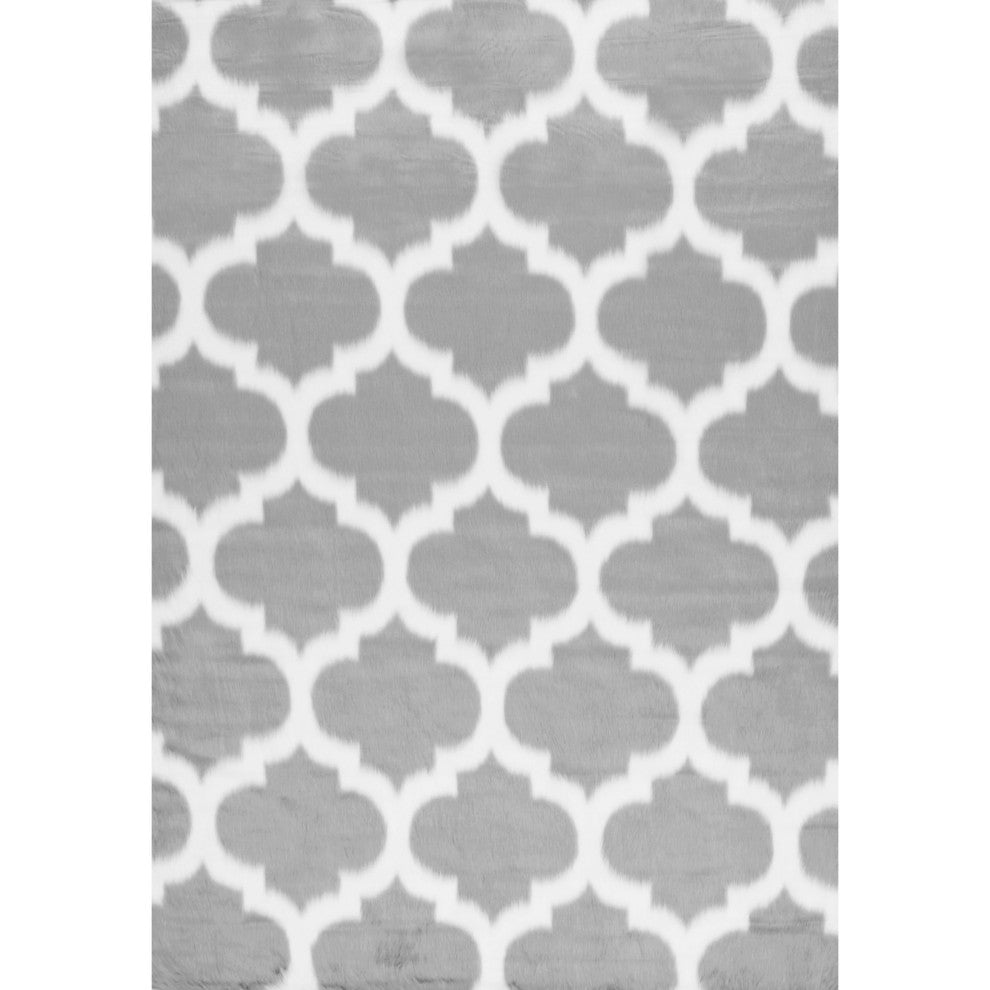 Nuloom Faux Sheepskin Shaunna Rug, Grey 5'Square