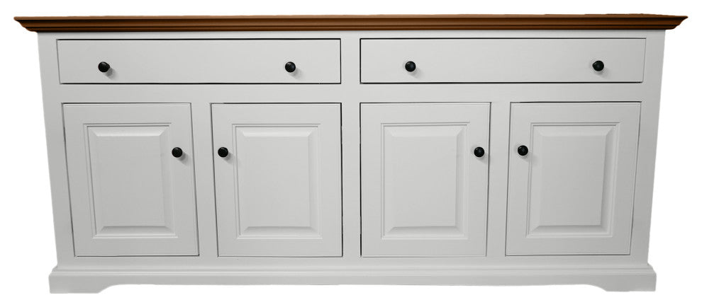 70" Two toned Traditional Sideboard Buffet, Bright White