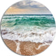 Crystal Clear Blue Foaming Waves, Seashore Disc Metal Wall Art, 23"