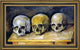 Paul Cezanne The Three Skulls Framed Premium Canvas Print, 14"x28"