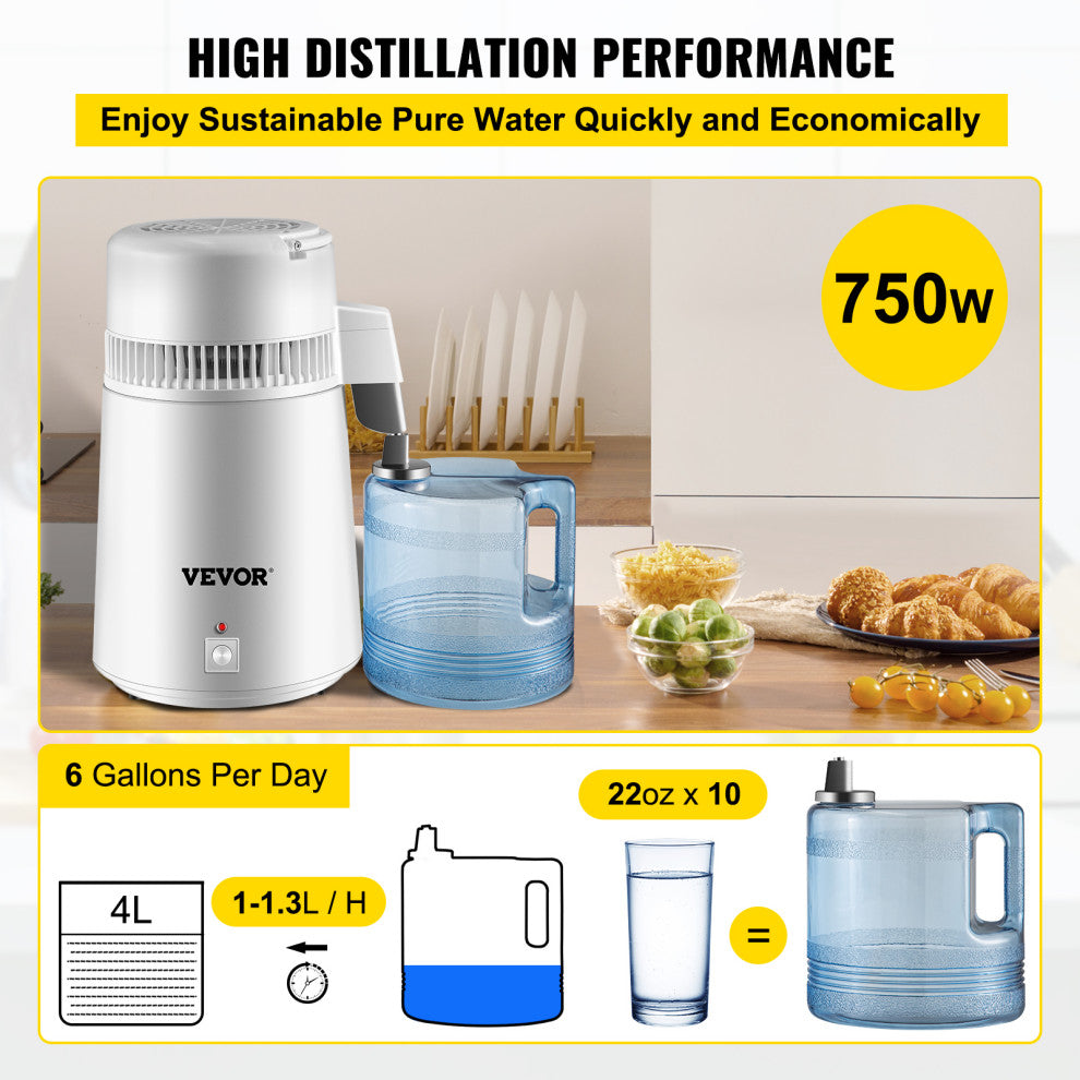 VEVOR 4L Pure Water Distiller Purifier Machine