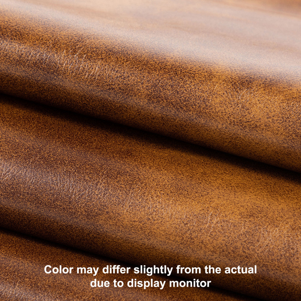 Chic Minimalist Desk Chair, Yellowish Brown-Pu Leather