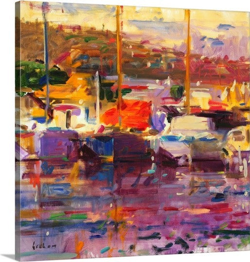 "Blue Boat, St Tropez" Premium Thick-Wrap Canvas Wall Art, 30"x30"