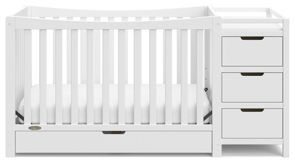 Graco Remi All-in-One Convertible Crib With Drawer and Changer, White