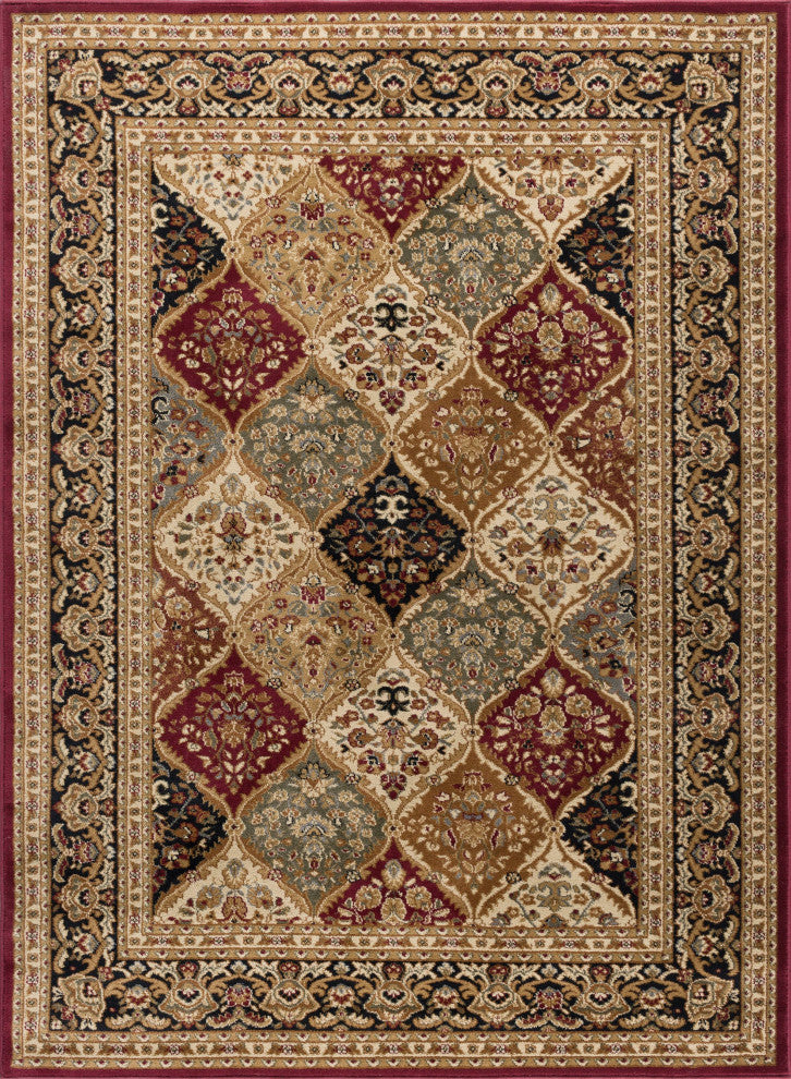 Princeton Traditional Oriental Red Rectangle Area Rug, 5' x 7'