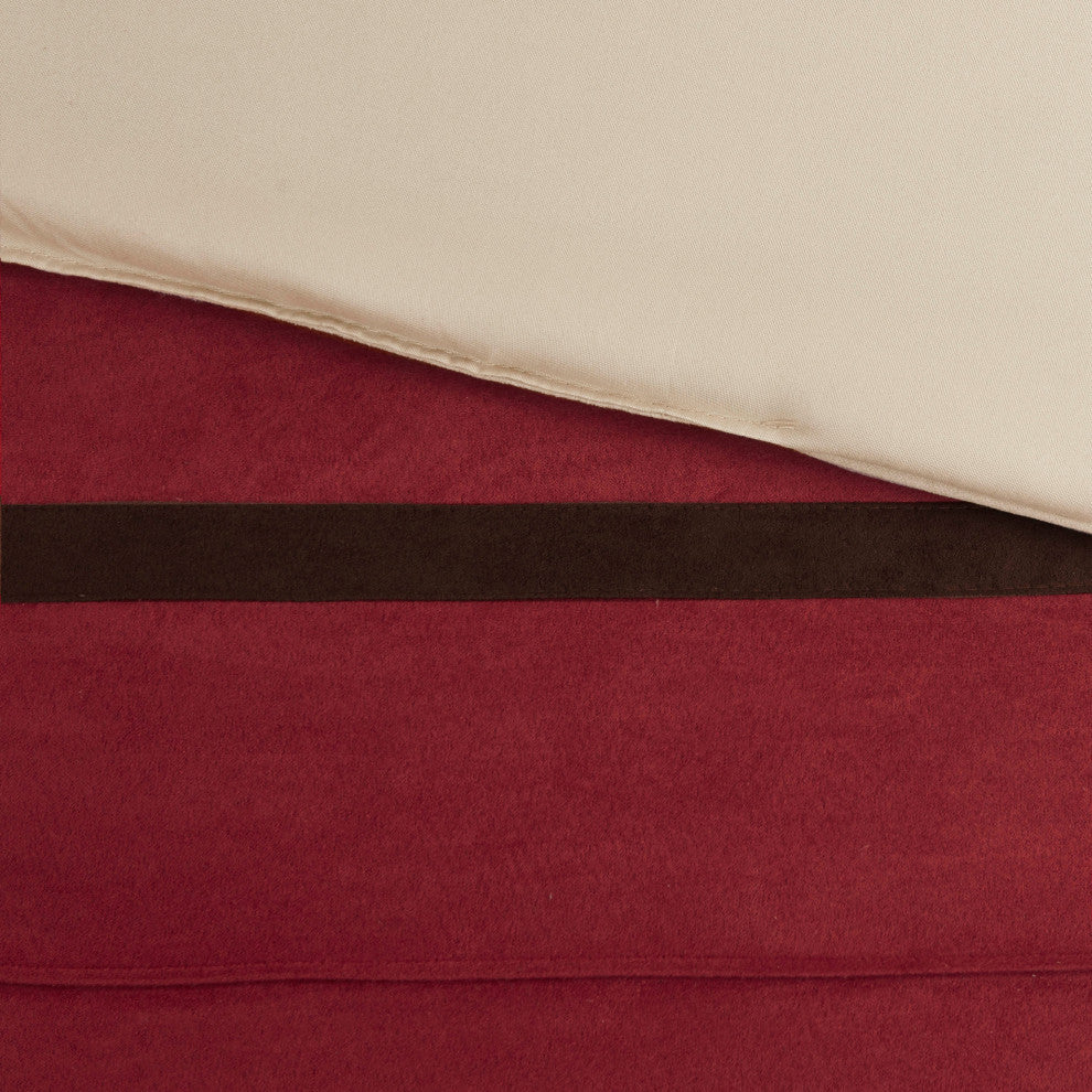 Madison Park Palmer Vera 7-Piece Microsuede Comforter Set, Red
