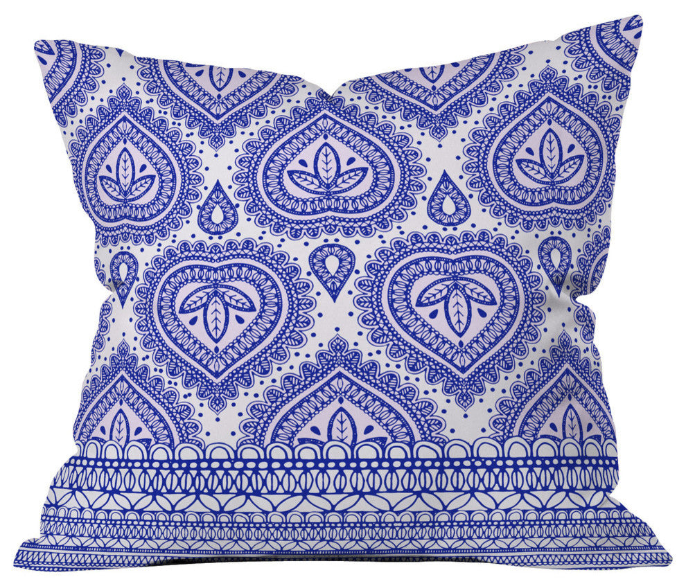 Aimee St Hill Decorative Blue Outdoor Throw Pillow