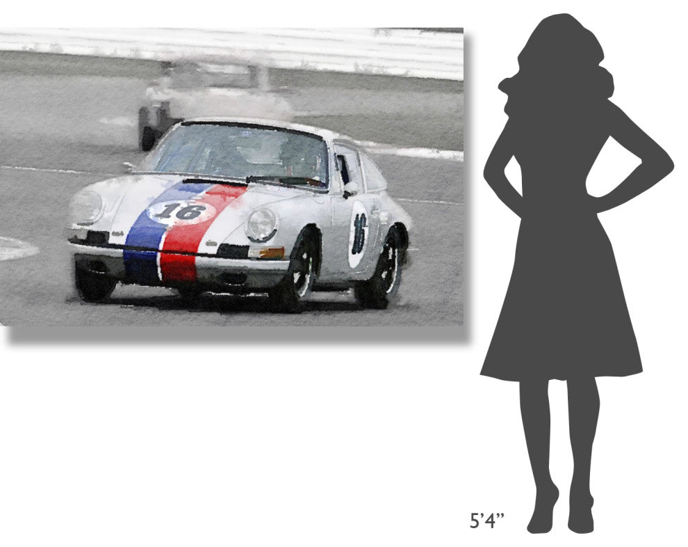 "Porsche 911 Race in Monterey Watercolor" Fine Art Print