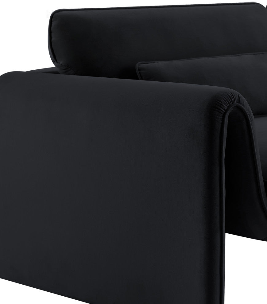 Sloan Black Velvet Fabric Chair