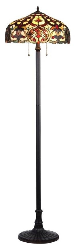 SADIE Tiffany-style 2 Light Victorian Floor Lamp 18inches Shade
