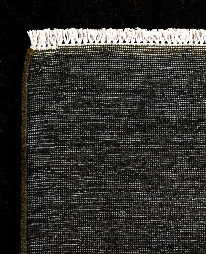 Overdyed One-of-a-Kind Hand-Knotted Area Rug Black, 8' 1" x 10' 1"