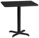 24"x30" Rectangular Black Laminate Table Top-22"x22" Table Height Base