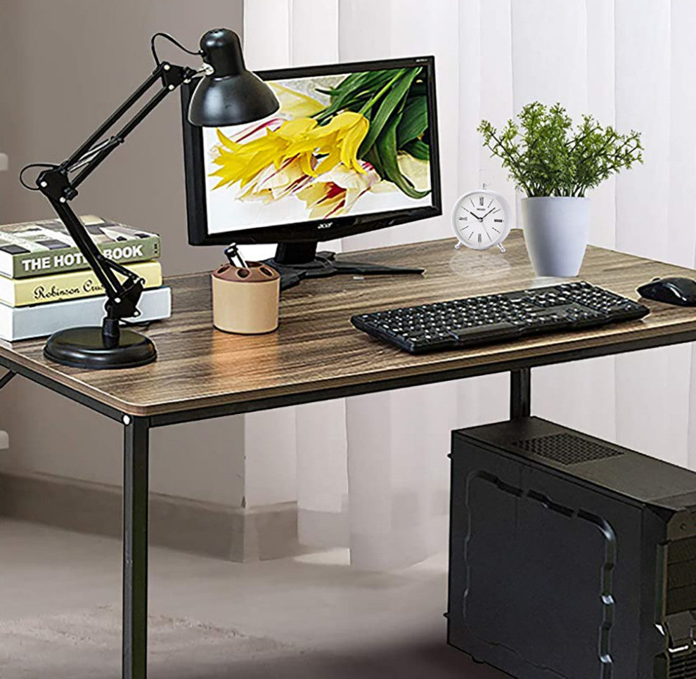 5" Ming Bedside Alarm, Silver and Black, Silver