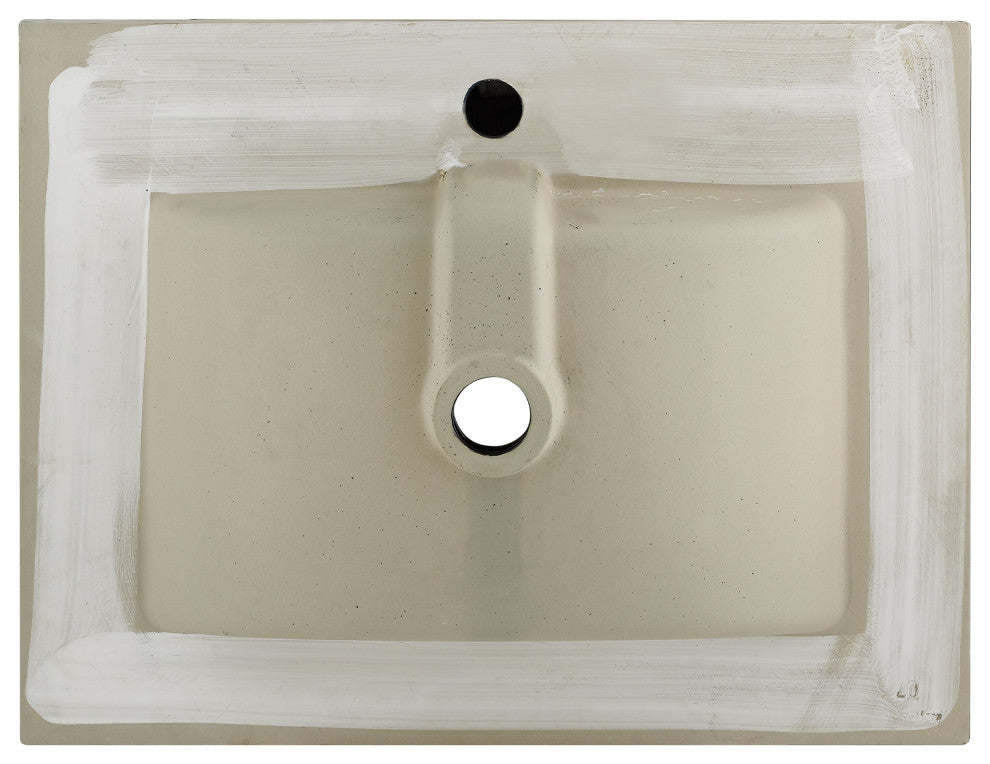 Ceramic Vanity Top 24" With Single Faucet Hole, Matte Black