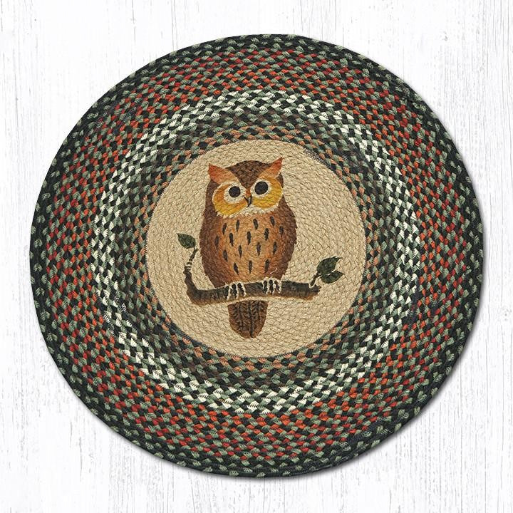 Earth Rugs RP-220 Owl Round Patch 27" x 27"