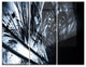 "3-D Abstract Art Black White" Digital Metal Wall Art, 3 Panels, 36"x28"