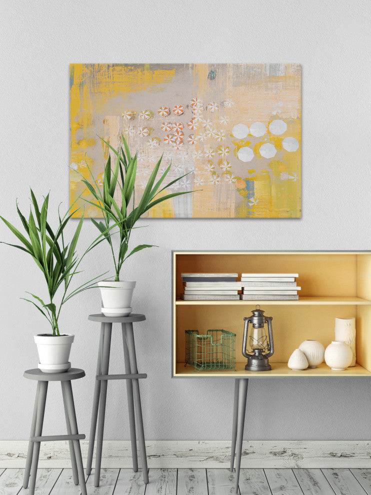 "Candy Umbrellas" Painting Print on Wrapped Canvas, 60"x40"