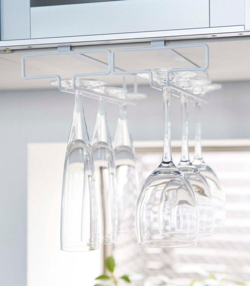 Tower Under Shelf Wine Glass Rack, White