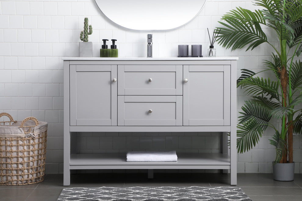48" Single Bathroom Vanity, Grey