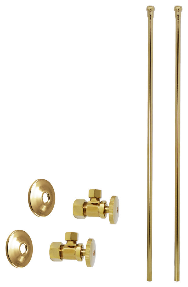 Faucet Kit - 5/8" Od X 3/8" Od X 20" Bullnose In Polished Brass, Polished Brass