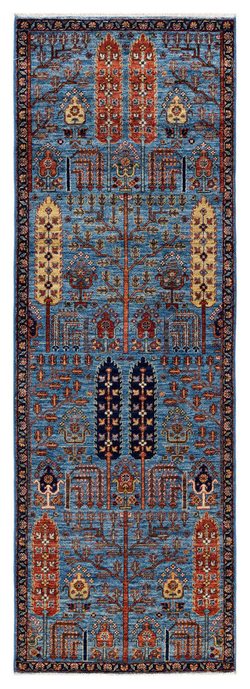 Serapi One-of-a-Kind Hand-Knotted Area Rug Light Blue, 2'7" x 7'10"