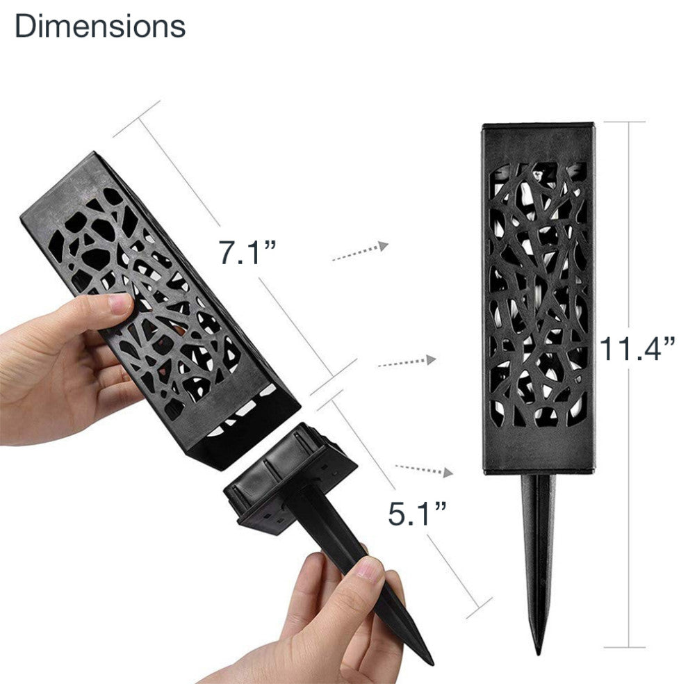 Modern Home Set of 6 Solar Powered LED Path Lights - Modern Deco Design - Light