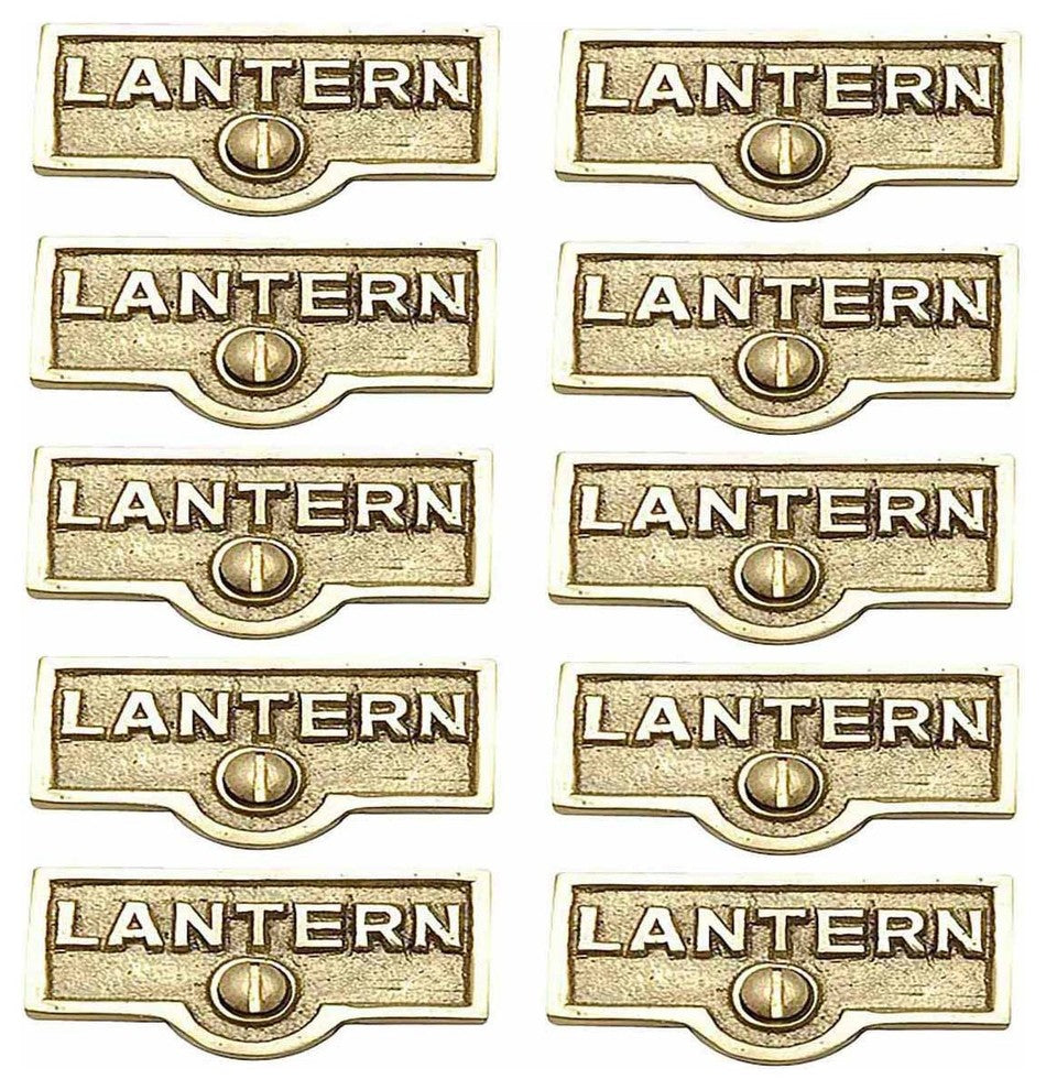 10 Switch Plate Tags LANTERN Name Signs Labels Lacquered Brass |